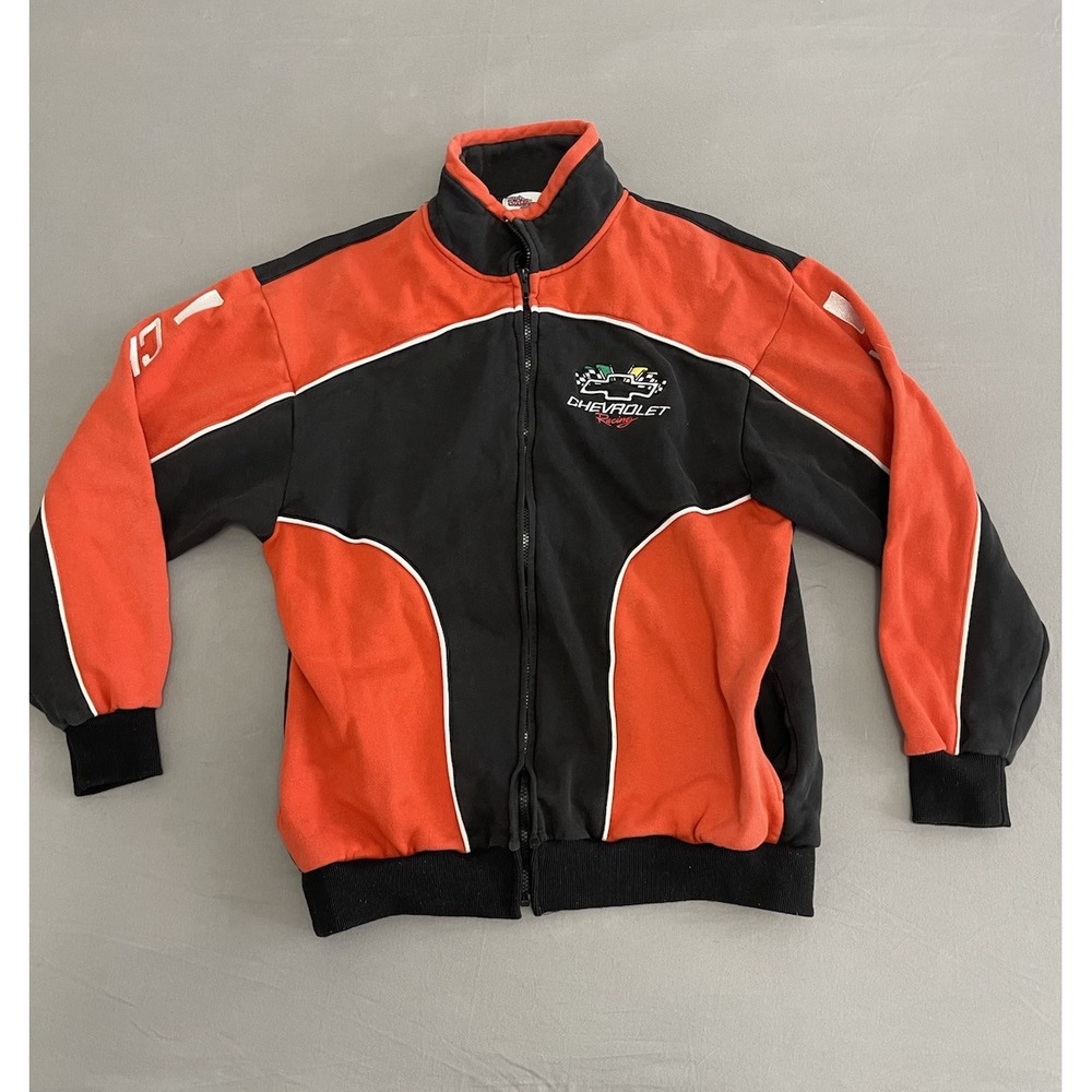 Racing Champions NASCAR Chevrolet Racing Jacket Mens XL Orange Black Full Zip